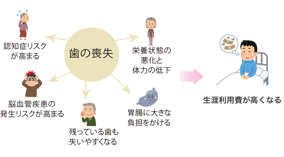 歯の喪失とリスク・生涯医療費